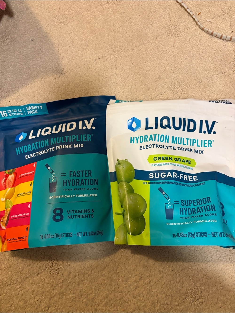 Liquid IV Green Grape Hydration Multiplier Electrolyte Drink Sugar-Free + Multi